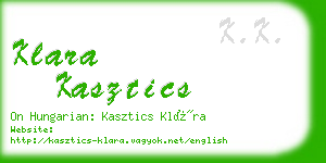 klara kasztics business card